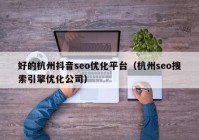 好的杭州抖音seo优化平台（杭州seo搜索引擎优化公司）